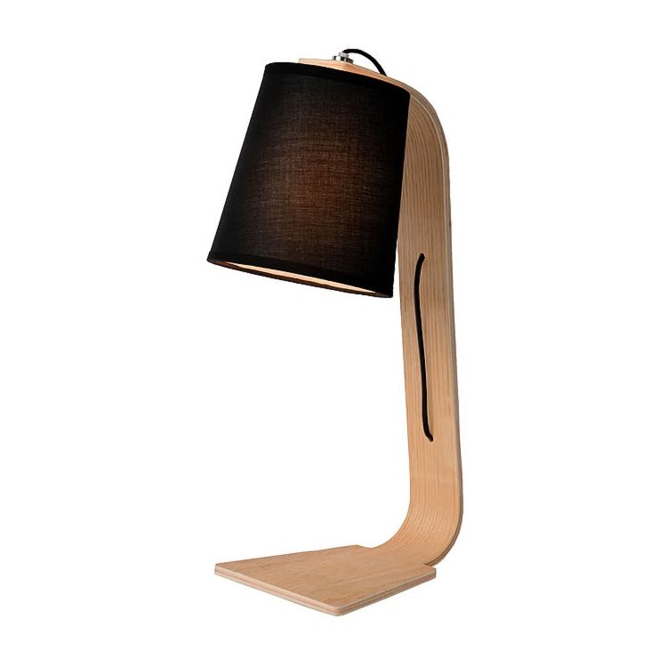 Lampe de table contemporaine en bois et tissu Christalline