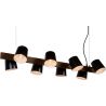 Suspension contemporaine 8 lampes bois et métal Hortense