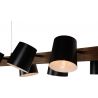 Suspension contemporaine 8 lampes bois et métal Hortense