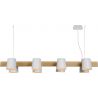 Suspension contemporaine 8 lampes bois et métal Hortense