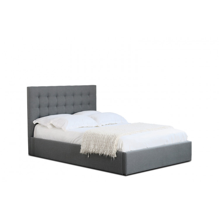 Lit coffre contemporain en tissu gris Xenor