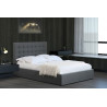 Lit coffre contemporain en tissu gris Xenor