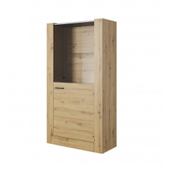 Vitrine contemporaine 75 cm coloris chêne Ludovic