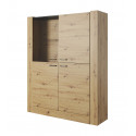 Vitrine contemporaine 125 cm coloris chêne Ludovic