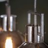 Suspension vintage en verre chromé 3 lampes Florian