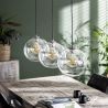 Suspension moderne en verre soufflé 3 lampes Olivio