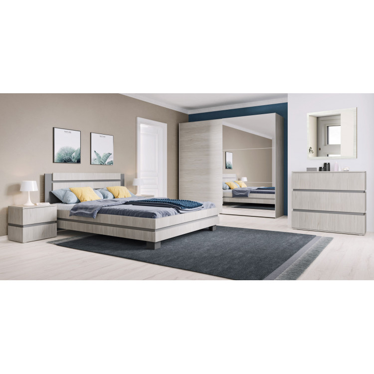 Chambre adulte contemporaine gris clair Vincent