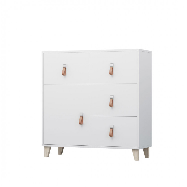 Commode enfant contemporaine blanche 90 cm Fidji