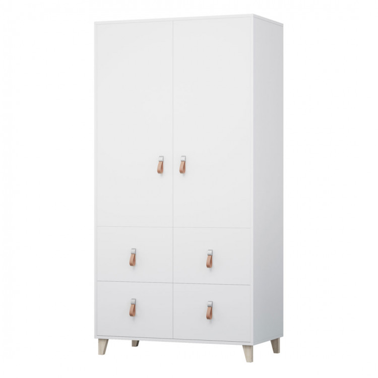 Armoire enfant contemporaine blanche 104 cm Fidji