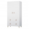 Armoire enfant contemporaine blanche 104 cm Fidji