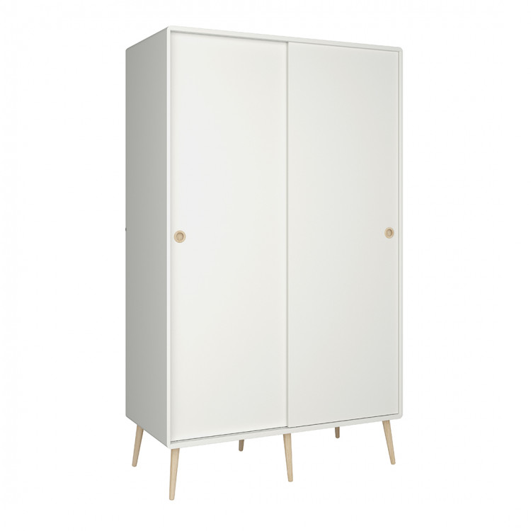 Armoire enfant scandinave 113 cm blanc/chêne Lucas