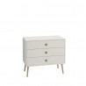 Commode enfant scandinave 3 tiroirs blanc/chêne Lucas