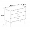 Commode enfant scandinave 3 tiroirs blanc/chêne Lucas