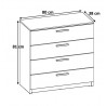 Commode adulte contemporaine chêne clair Fabienne