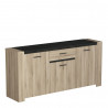 Buffet/bahut contemporain chêne/gris foncé Gena
