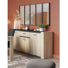 Buffet/bahut contemporain chêne/gris foncé Gena