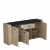 Buffet/bahut contemporain chêne/gris foncé Gena