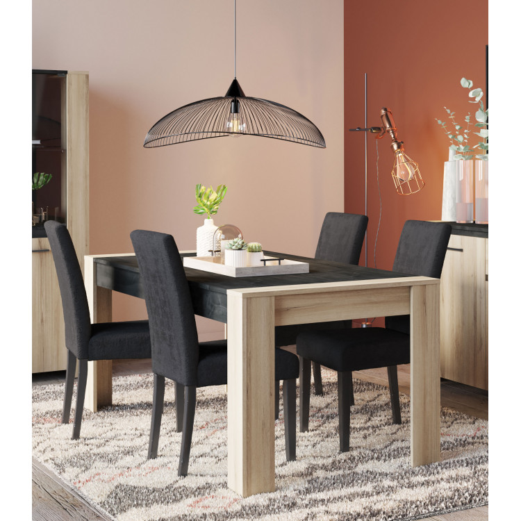 Table de salle à manger contemporaine chêne/gris foncé Gena | Matelpro