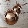 Suspension vintage 3 boules cuivre Disco