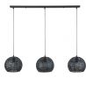 Suspension industrielle ronde en métal noir rouillé 3 x Ø 26 cm Rico