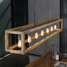 Suspension moderne en bois massif 7 lampes Lucas