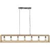 Suspension moderne en bois massif 7 lampes Lucas