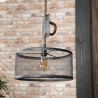 Suspension industrielle en métal gris Ø 40 cm Hector