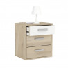 Chevet adulte contemporain chêne/blanc Sandrine