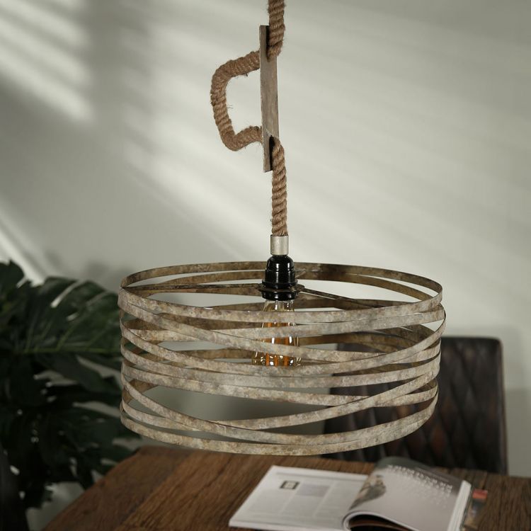 Suspension vintage en métal 1 lampe Ø 40 cm David