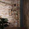 Suspension contemporaine en bois de manguier 3 lampes étagées Rudy