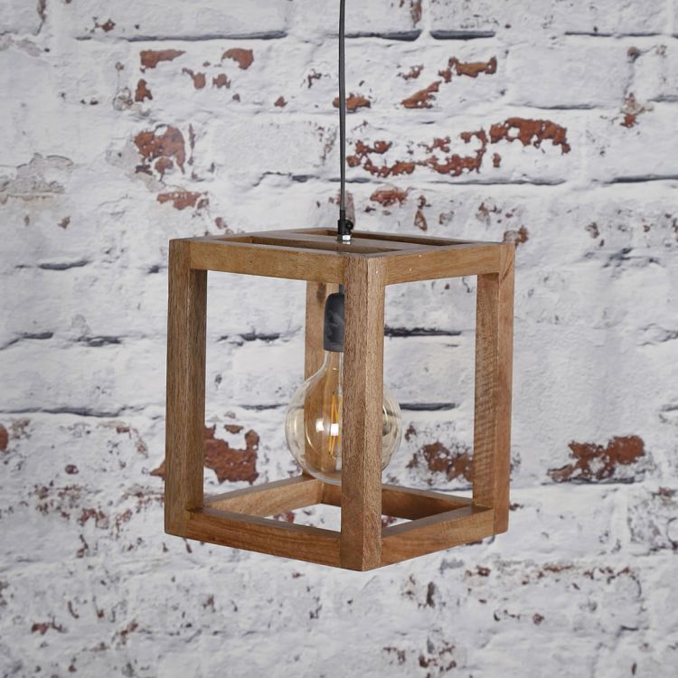 Suspension contemporaine en bois de manguier Rudy