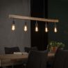 Suspension contemporaine en bois de manguier 5 lampes Jobi