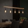 Suspension contemporaine en bois de manguier 5 lampes Jobi