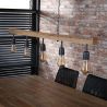 Suspension contemporaine en bois de manguier 5 lampes Jobi