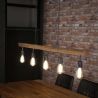 Suspension contemporaine en bois de manguier 5 lampes Jobi