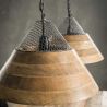 Suspension contemporaine en bois de manguier 2 x Ø 40 cm Joba