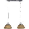 Suspension contemporaine en bois de manguier 2 x Ø 40 cm Joba