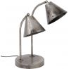 Lampe de table industrielle en métal gris abat-jours réglables Christian