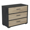 Commode contemporaine 80 cm chêne/noir Sergio