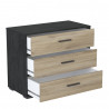 Commode contemporaine 80 cm chêne/noir Sergio