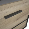 Commode contemporaine 80 cm chêne/noir Sergio
