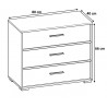 Commode contemporaine 80 cm chêne/noir Sergio