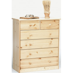 Commode style nature en pin massif H 89 cm Diabolo