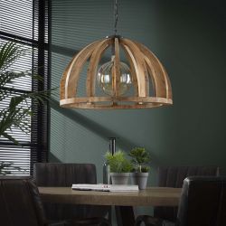 Suspension contemporaine en bois de manguier Ø 60 cm Max