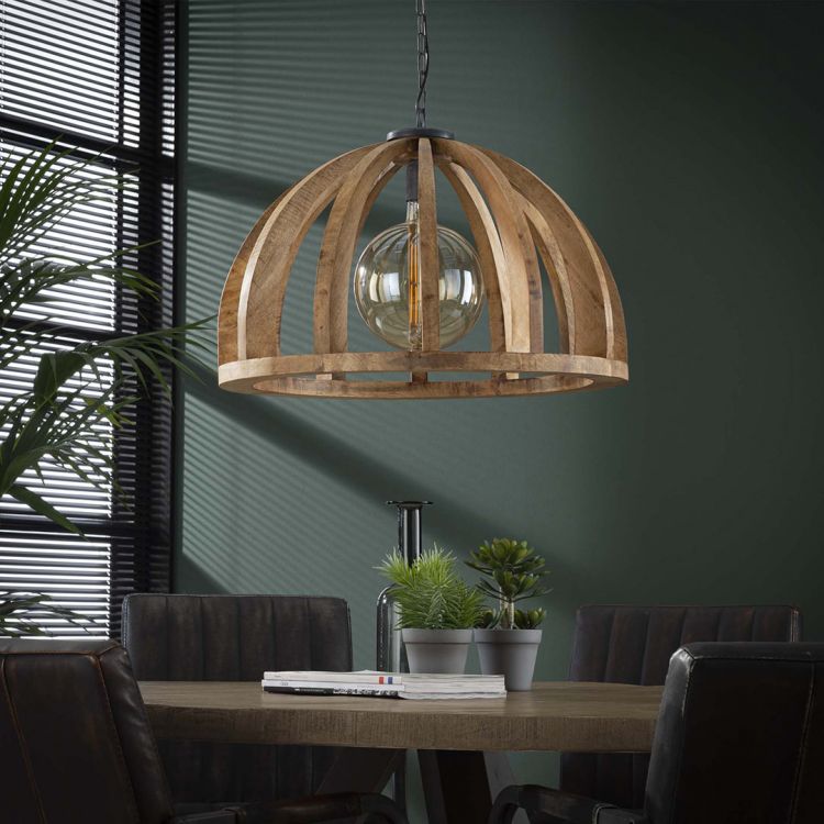 Suspension contemporaine en bois de manguier Ø 60 cm Max