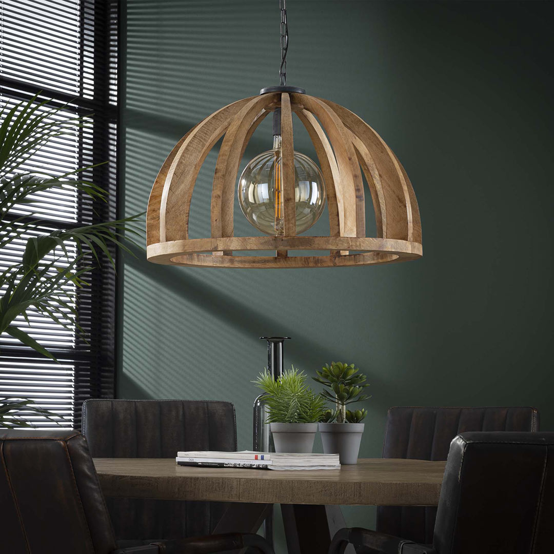 Suspension en bois lampe de salon ronde Suspension scandinave