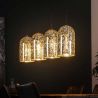 Suspension industrielle en verre argenté 4 lampes Lewis