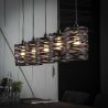 Suspension industrielle 5 lampes en métal gris Ø 17 cm James