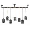 Suspension industrielle 7 lampes en métal gris James