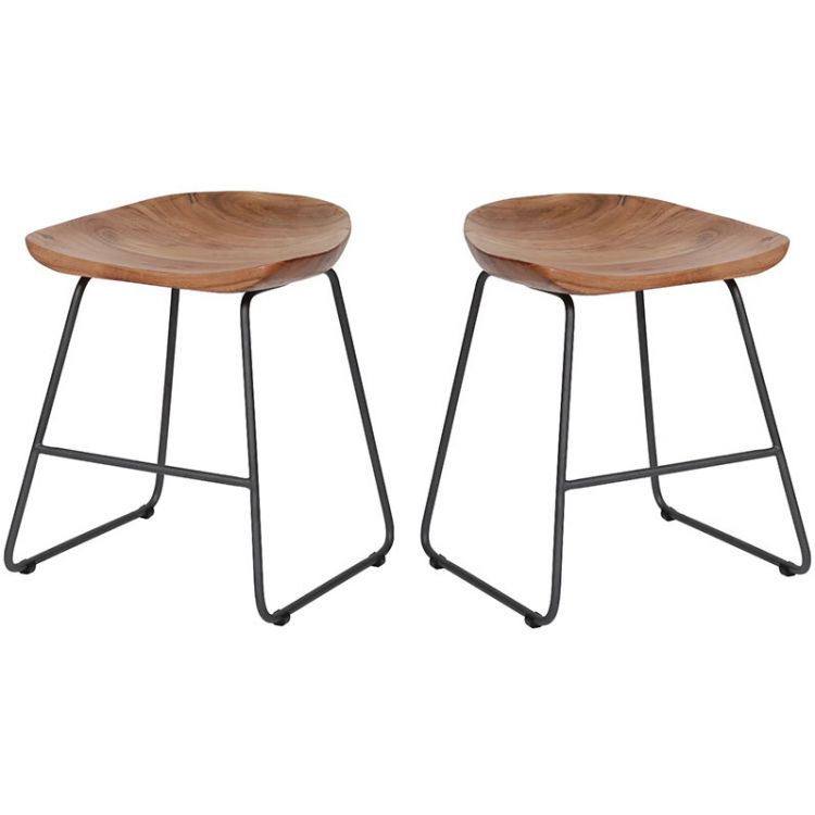 Set De 2 Tabourets Contemporains Tout Aluminium INDECASA
